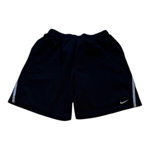 Nike Black and Gray Basketball Shorts with Elastic Waistband